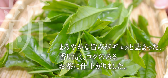 清らかな水と肥沃な大地が育んだ嬉野新茶。まろやかな旨みがギュッと詰まった、香り高く、コクのあるお茶に仕上がりました。